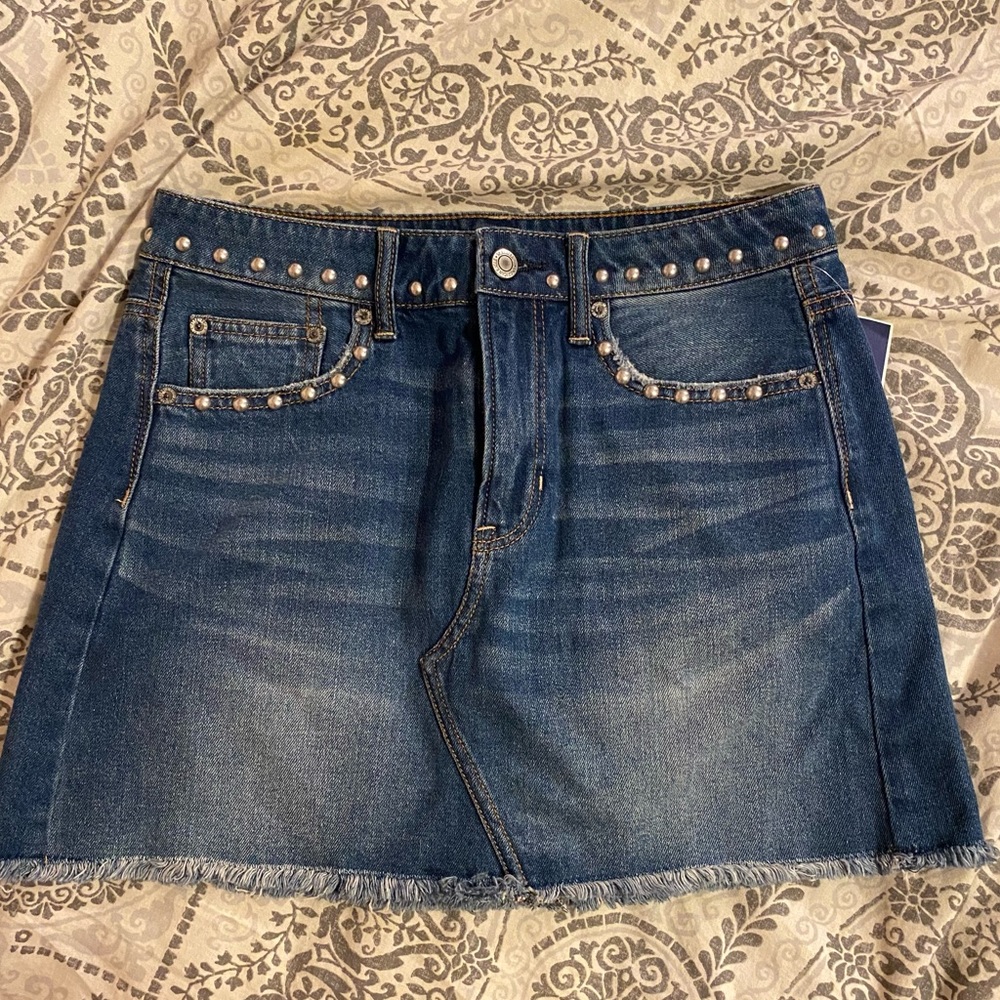 American Eagle Studded Jean Skirt